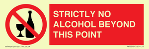 STRICTLY NO ALCOHOL BEYOND THIS POINT